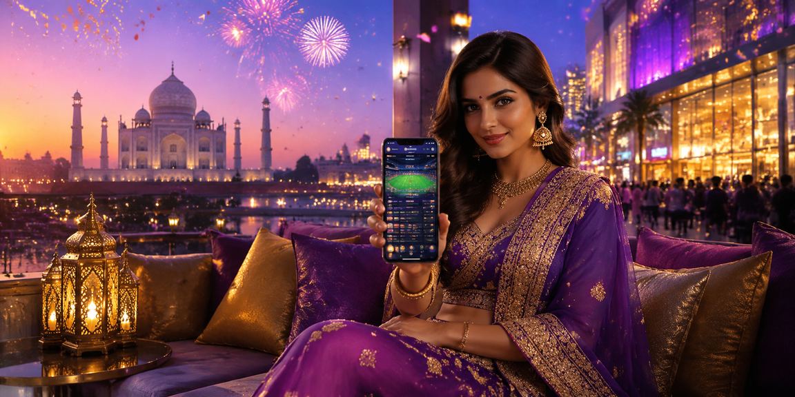 Player using mobile casino app at iconic location