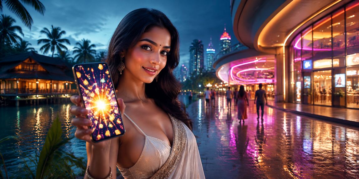 Live Casino Neon View with Players Enjoying Blackjack