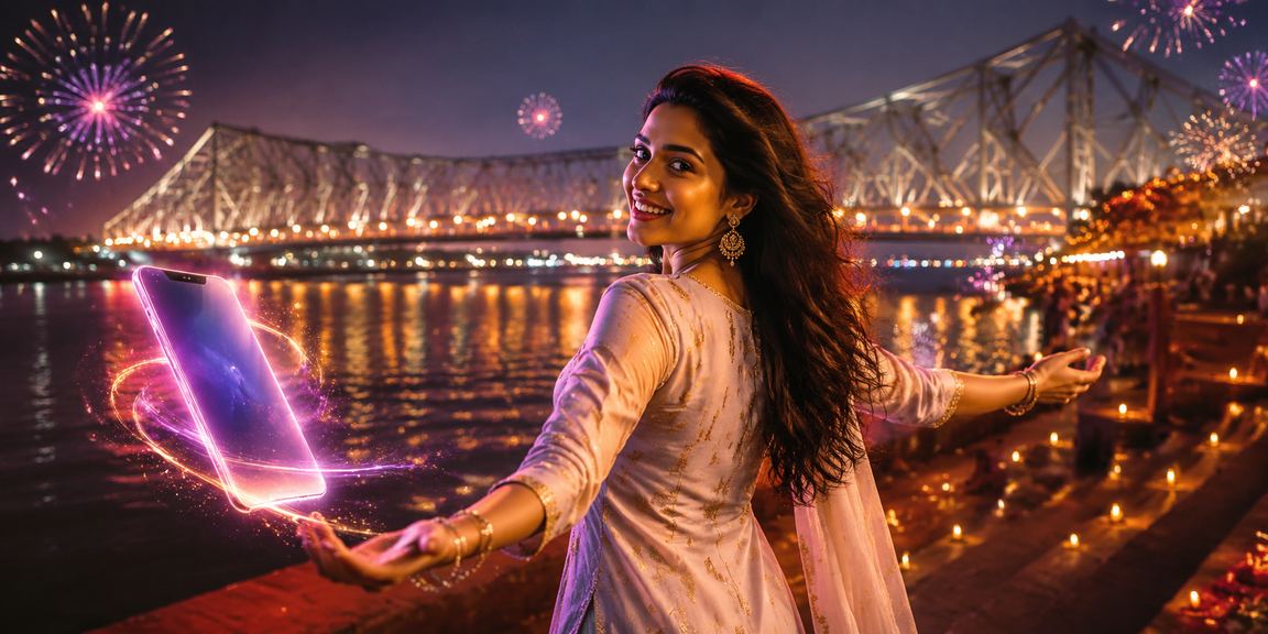Vibrant Kolkata riverfront with Howrah Bridge emblematic of India’s rich culture